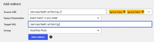 Redirection plugin Add redirect form with the source URL set to the deleted page and the target URL set to the live page