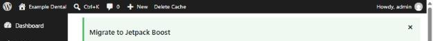 WordPress admin bar with a Delete Cache link added by WP Super Cache